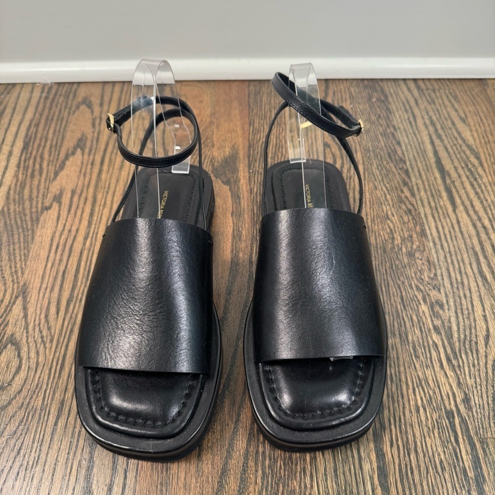 Victoria Beckham black leather sandals Made in Italy - Picture 2 of 7